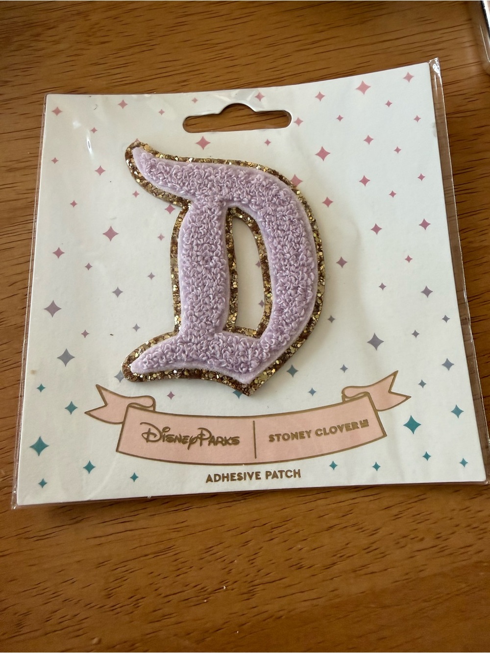 Disney Lilac 'D' Adhesive Patch with Gold Trim